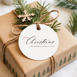 Modern Black Calligraphy Christmas Family Name Geschenkanhänger