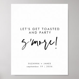 Modern Black Calligraphy S'mores Bar Sign Poster