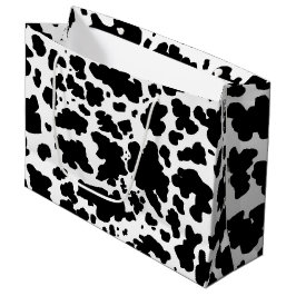 Modern Black Cow Skin Rodeo Animal Print Große Geschenktüte