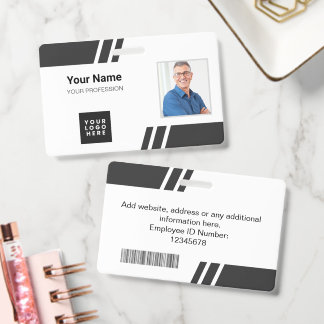 Modern Black Custom Employee ID Badge Ausweis