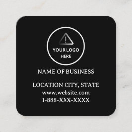 Modern Black Custom Logo and QR Code Quadratische Visitenkarte