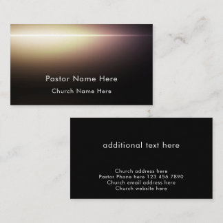 Modern Black Custom Text Christian Church Pastor Visitenkarte
