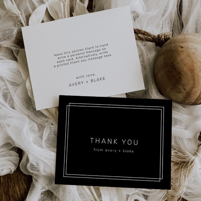 Modern Black Danke You Card / AVERY Suite (Modern Black Thank You Card / AVERY Suite)