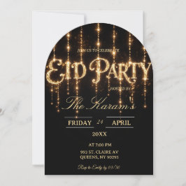 Modern Black elegant Eid Party Invitation Card Einladung