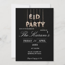 Modern Black elegant Eid Party Invitation Einladung