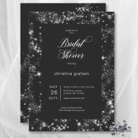 Modern Black Glam Diamond Frame Brautparty