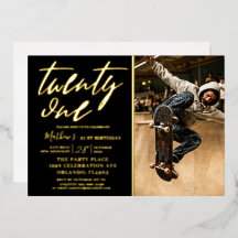 Modern Black & Gold 21. Geburtstagsfeier