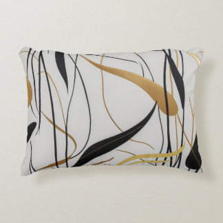 Modern Black & Gold Abstract Line Dekokissen