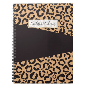 Modern Black Gold Cheetah Leopard Animal Print Notizblock