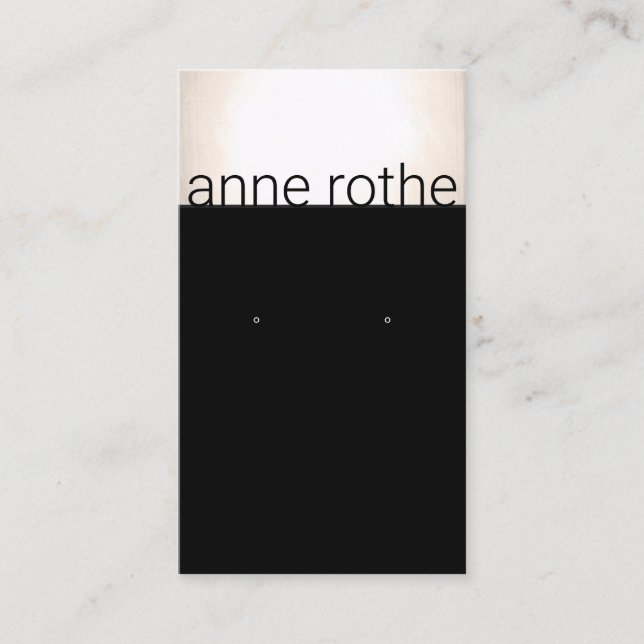 Modern Black Gold Earring Display Holder Visitenkarte (Vorderseite)