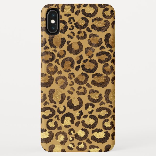 Modern Black Gold Foil Cheetah Tiermuster Case-Mate iPhone Hülle (Rückseite)