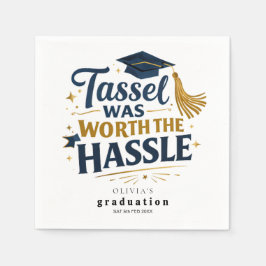 Modern Black & Gold Graduation Party Napkins  Serviette