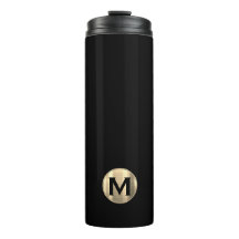 Modern Black Gold Monogram