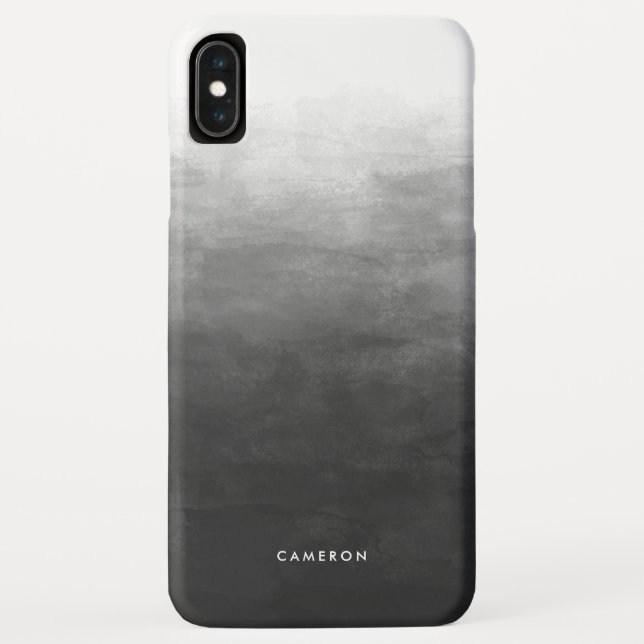 Modern Black Gradient Ombre Personalisiert Case-Mate iPhone Hülle (Rückseite)