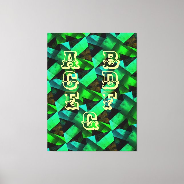 modern - BLACK-GREEN-BLUE-YELLOW-Sehr schön Leinwanddruck (Vorderseite)