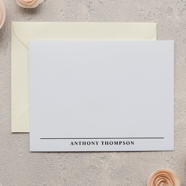 Modern Black Line Stationery Mitteilungskarte (Von Creator hochgeladen)