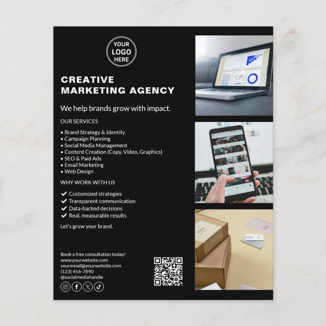 Modern Black Logo Marketing Creative Business Flyer (Vorne)