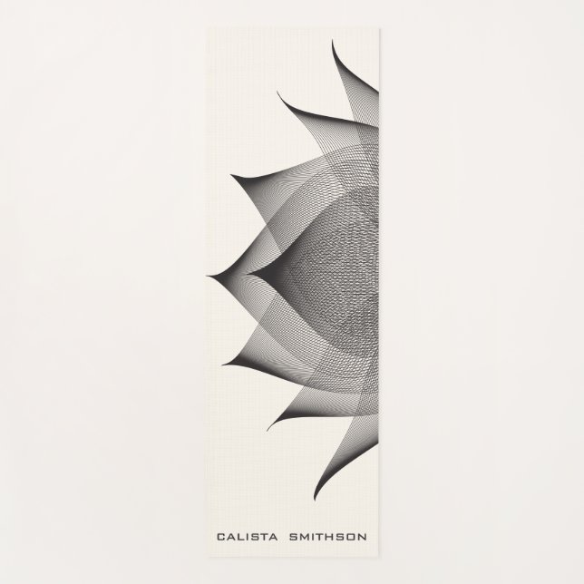 Modern Black Lotus Blume Piazza della Riforma Yogamatte (Vorderseite)