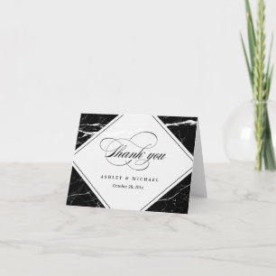 Modern Black Marble Textur Vielen Dank Dankeskarte