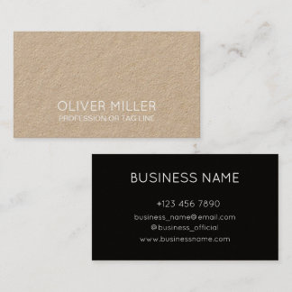 Modern Black Minimalist Kraft Consultant Visitenkarte