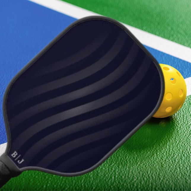 Modern Black Monogram | Geometrisch Pickleball Schläger (Von Creator hochgeladen)