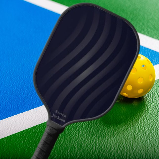Modern Black Monogram | Geometrisch Pickleball Schläger (Von Creator hochgeladen)