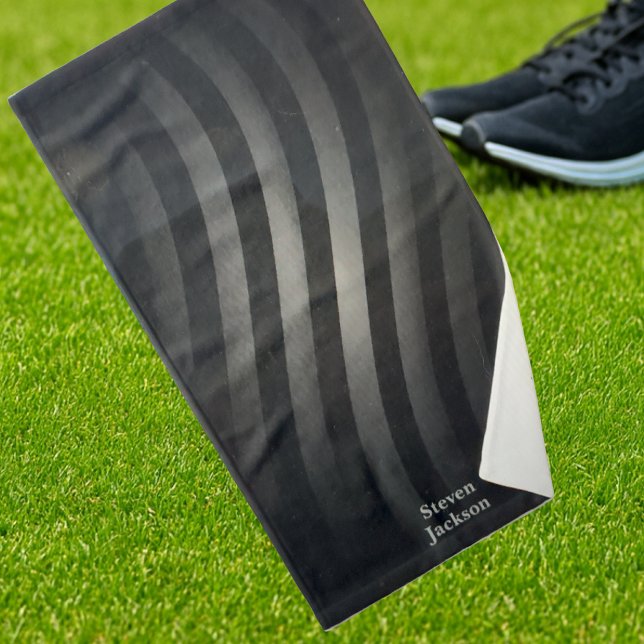 Modern Black Monogram | Geometrischer Retro-Sport Handtuch (Von Creator hochgeladen)