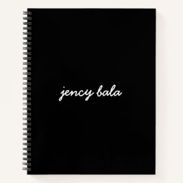 Modern Black Monogram Name Design Notizbuch