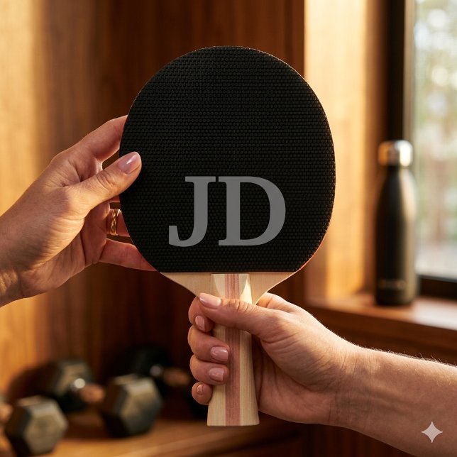 Modern Black Monogram Tischtennis Schläger (Von Creator hochgeladen)