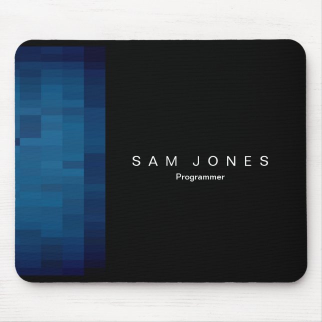 Modern Black N Blue Pixel Mousepad (Vorne)