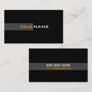 Modern Black Orange White Visitenkarte