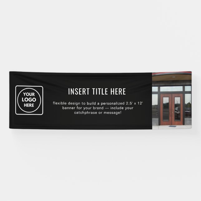 Modern Black Professional Business Logo Display Banner (Horizontal)