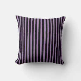 Modern, Black Purple Stripes Kissen