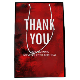 Modern Black & Red Abstrakt - Vielen Dank Mittlere Geschenktüte