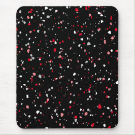 Modern Black Red Terrazzo Trendy Pattern Mouse Pad Mousepad