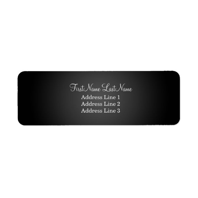 Modern Black Return Address Label (Vorne)