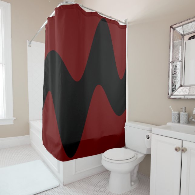 Modern Black River Deep Red Duschvorhang (Beispiel)