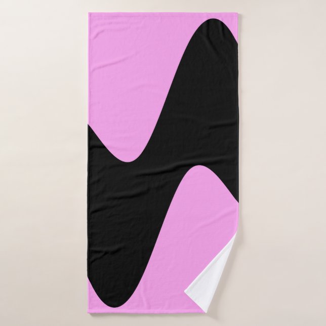 Modern Black River Pink Badhandtuch Set (Badehandtuch)