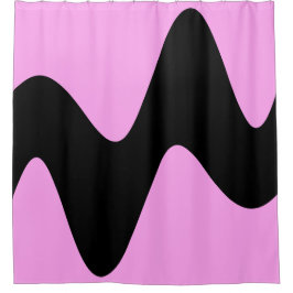 Modern Black River Pink Duschvorhang