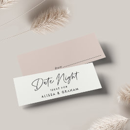 Modern Black Script Brautparty Date Night Card