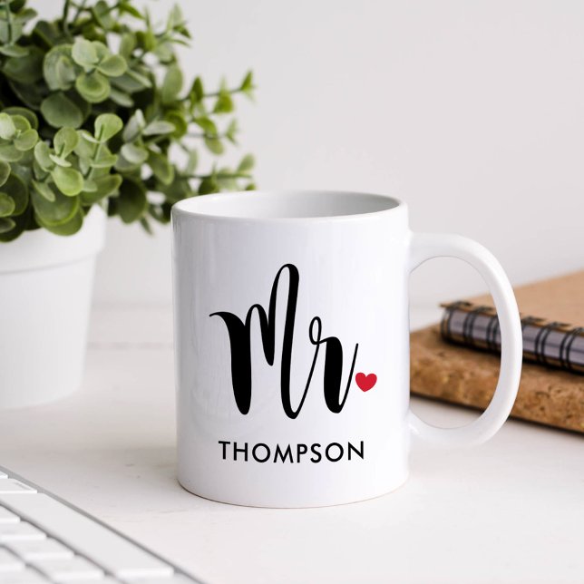 Modern Black Script Personalisiert Wedding Kaffeetasse (Von Creator hochgeladen)