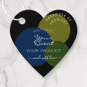 Modern Black Template Blue Green Mustard Circles Geschenkanhänger