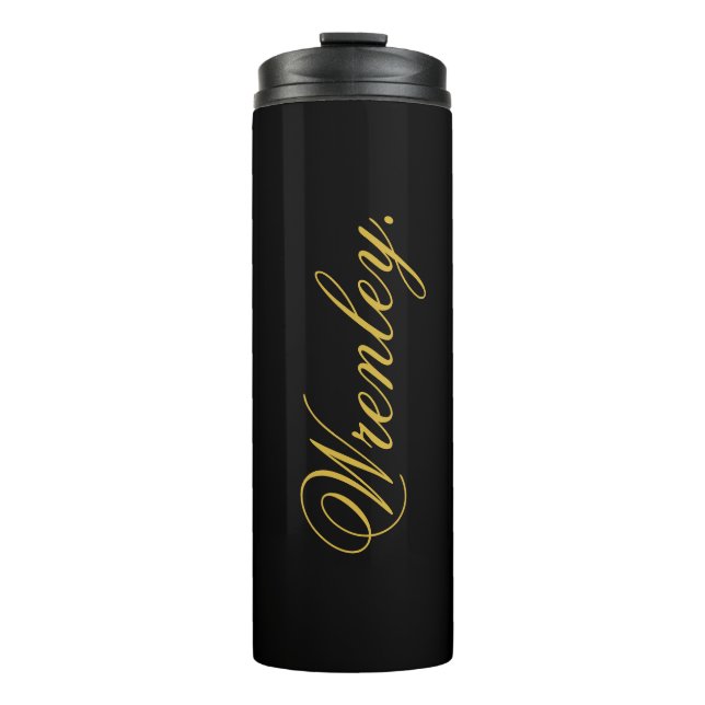 Modern Black Thermal Tumbler with Personalized Nam Thermosbecher (Vorderseite)