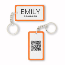 Modern Black Typografy Orange Border QR Code