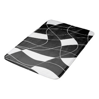 modern Black &white abstract pattern Bath Mat Badematte