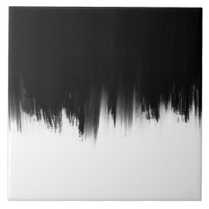 Modern Black White Brush strokes Design Fliese