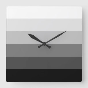 Modern black white gray scale gradient pattern quadratische wanduhr