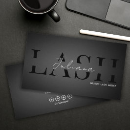 Modern Black & White Lash Tech, Nail Artist, Hair  Visitenkarte