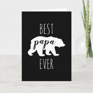 Modern Black & White Papa Bear Karte