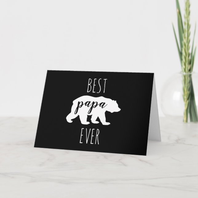 Modern Black & White Papa Bear Karte (Vorderseite)